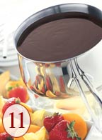 Melt cheese or chocolate for quick and easy fondues